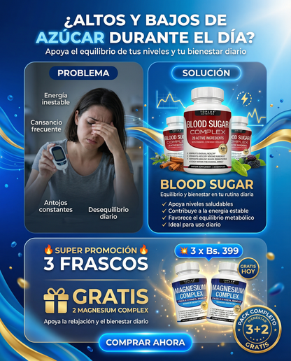 BLOOD SUGAR COMPLEX - Ayuda a regular los niveles de azúcar en Sangre+ Magnesium complex