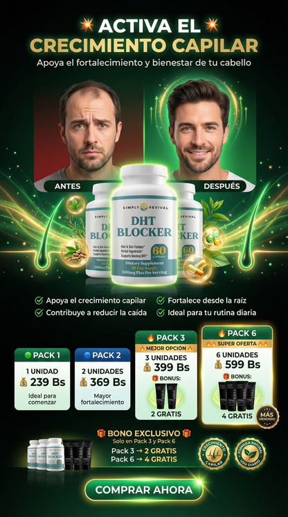 DHT BLOCKER - REACTIVA EL CRECIMIENTO DE TU CABELLO + MINOXIDIL EBRA