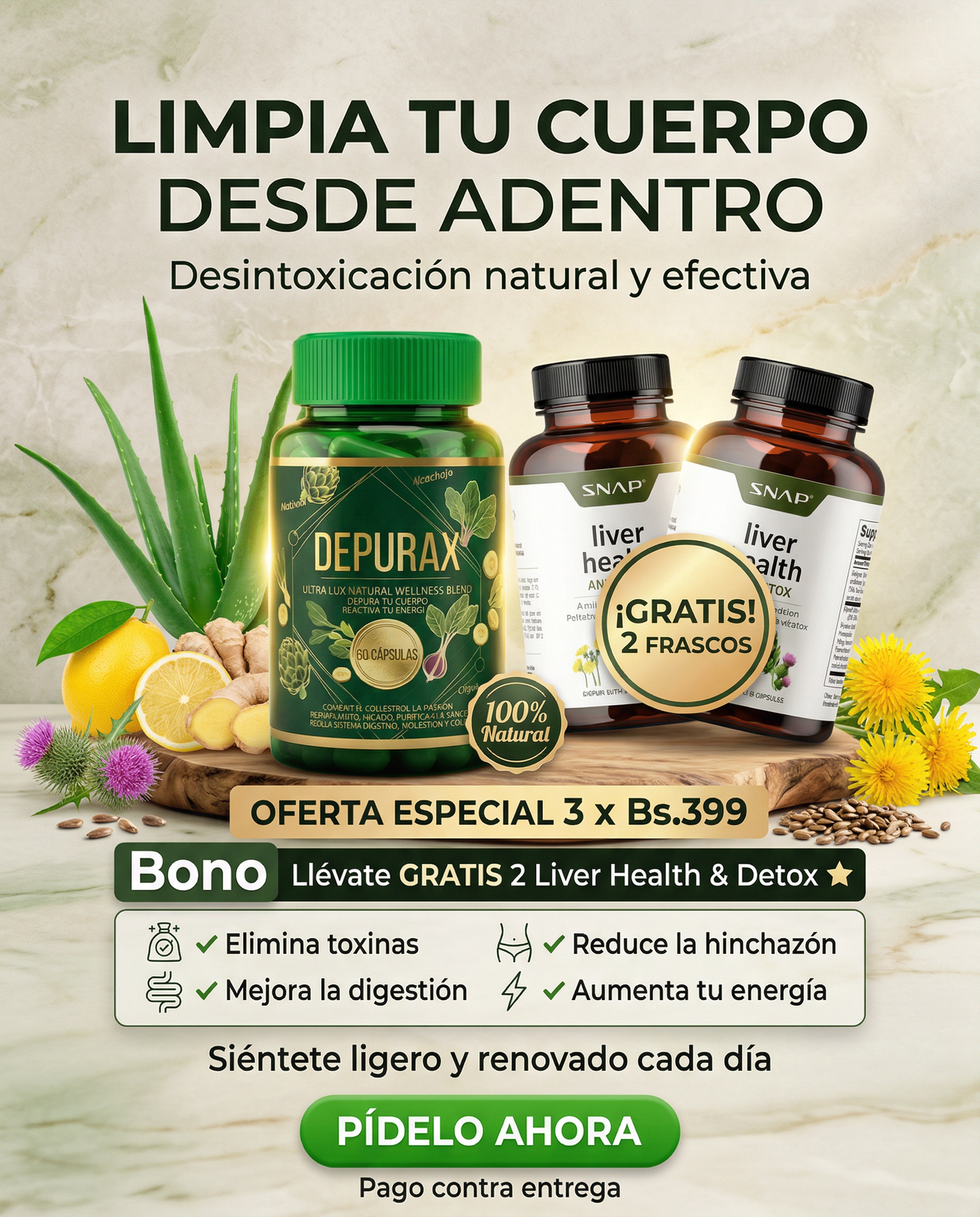 Depurax Limpieza Natural profunda + Liver Health