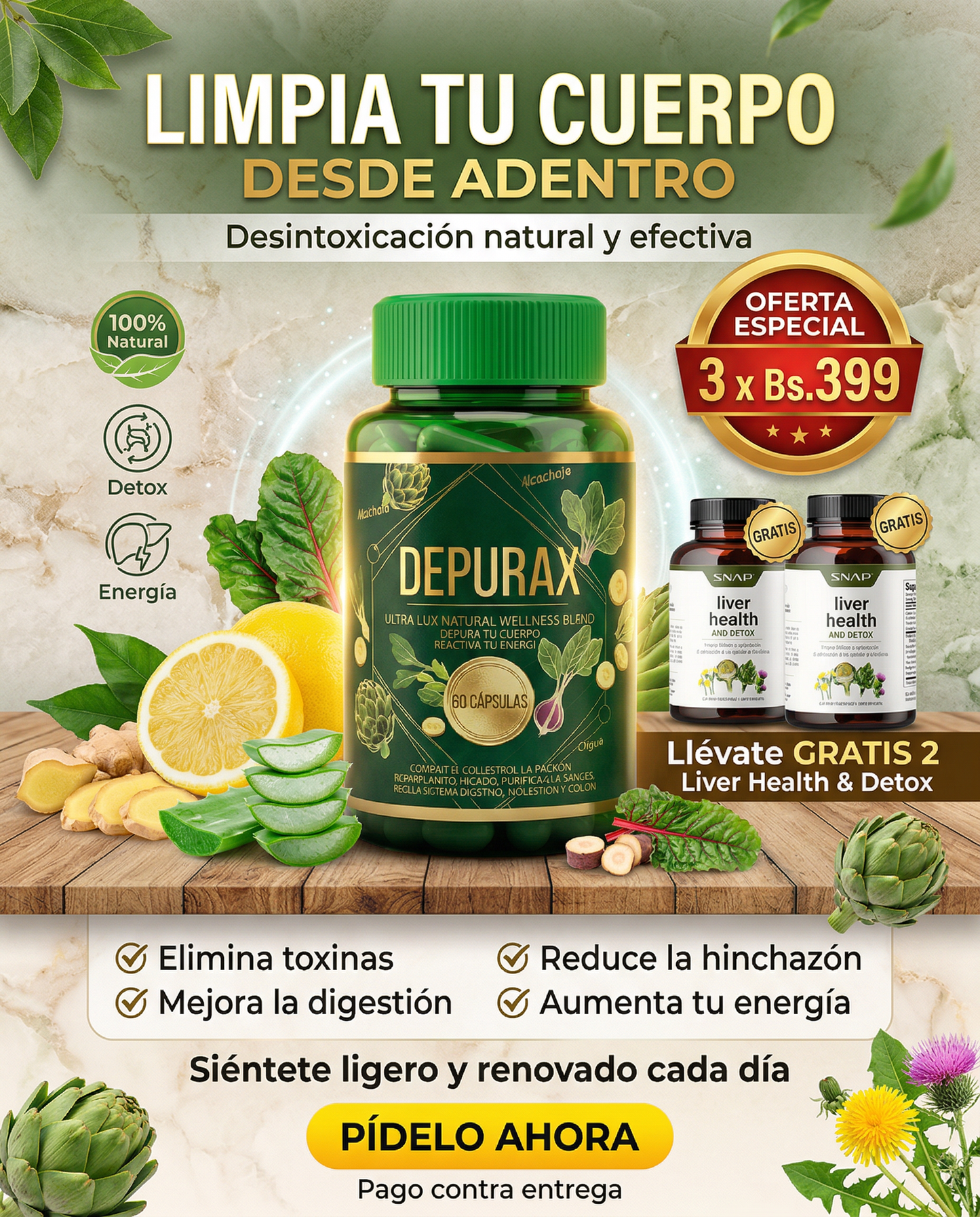 Depurax Limpieza Natural profunda + Liver Health