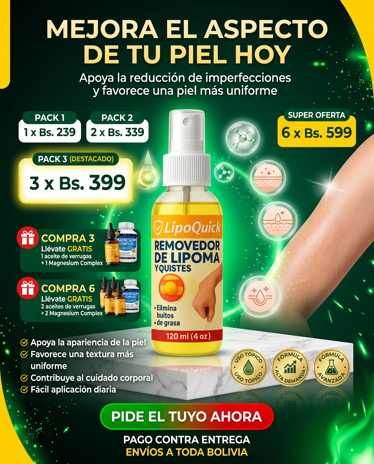 LipoQuick - Spray Removedor quistes lipomas
