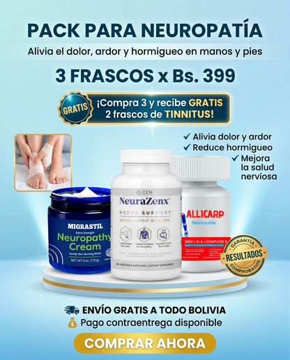 PACK NEUROPATÍA (NEURAZENX + MIGRASTIL + ALLICARP)