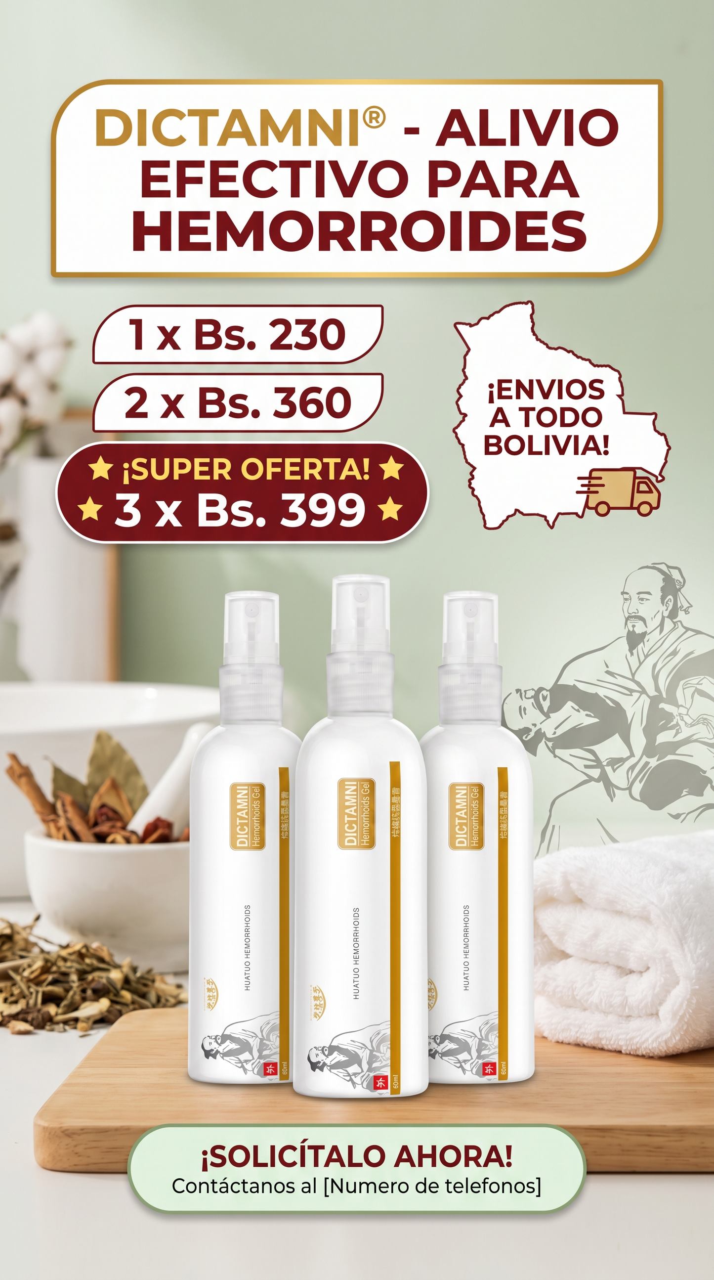 Dictamni Gel Anti Hemorroides -  Alivio instantaneo